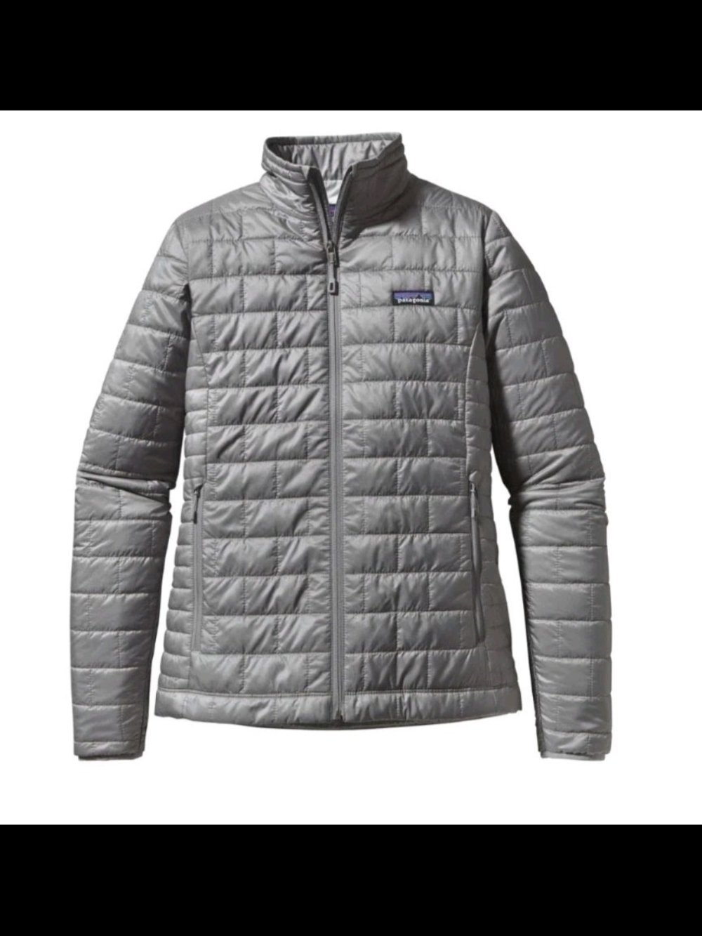 Patagonia Nano Puff Jacket Womens Med. Grey PrimaLoft Insulated Full Zip 84217